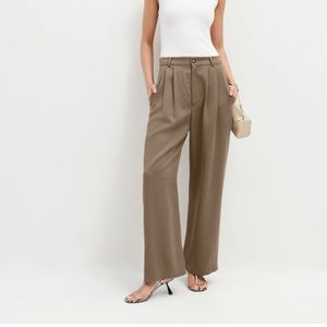 Reformation Brown Wide-Leg Trousers